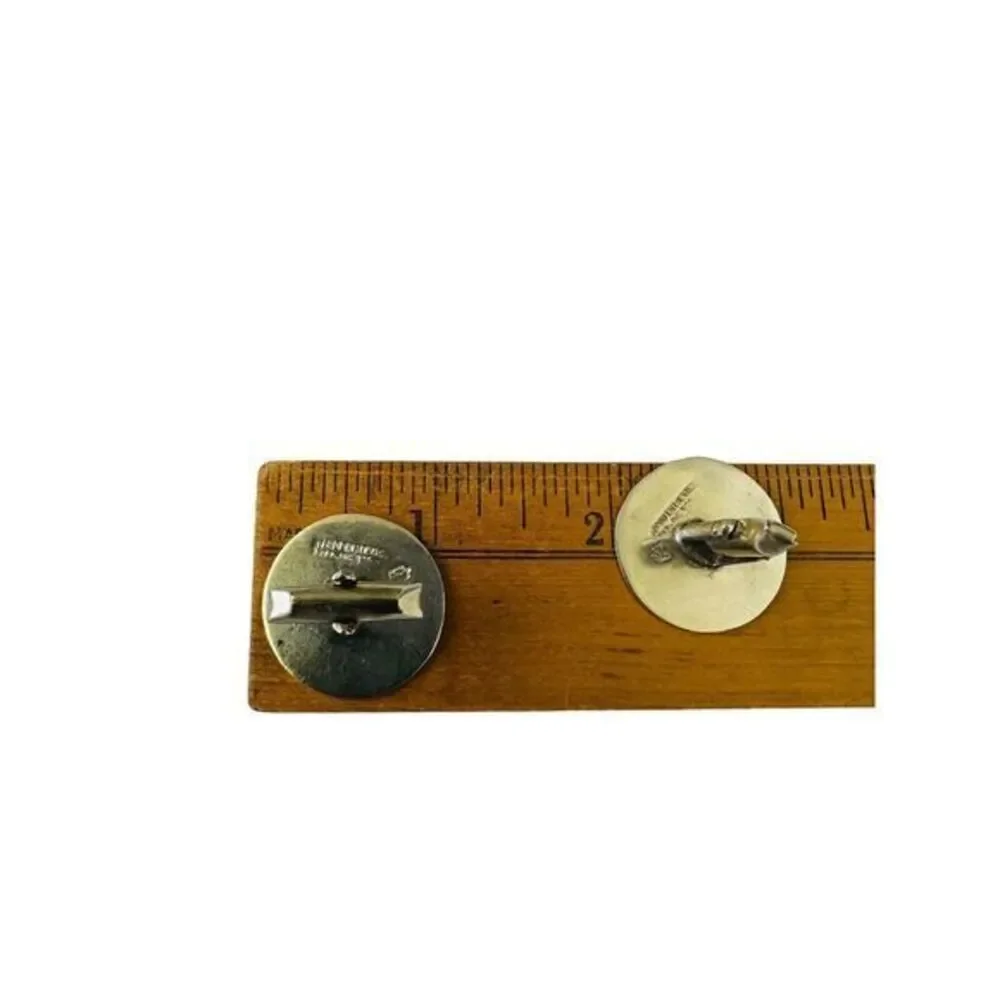 MEXICO 925 Sterling Silver Mayan Aztec Sun Calendar Cufflinks Vintage 10.62g‎